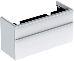 Dulap pentru lavoar, 1184x470x617 cm, 2 sertare, alb lucios alb mat