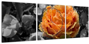 Tablou cu floare (cu ceas) (90x30 cm)