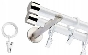 Galerie dubla duo PICIOR UNIVERSAL - DOP19/19 - ALB + INOX (Alege marime: 400 cm)