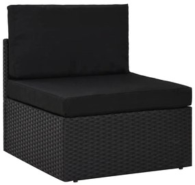 3067138 vidaXL Set mobilier de grădină, 9 piese, negru, poliratan