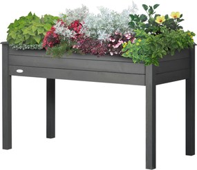 Outsunny Jardinieră pe picioare potager dim. 123L x 57l x 76H cm Inserții de irigare + pânză de drenaj Lemn masiv de brad | Aosom Romania