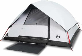 vidaXL Cort camping cupolă 4 persoane alb, țesătură opacă, impermeabil