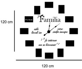 Stricker decorativ ceas Familia mea (12 rame foto)