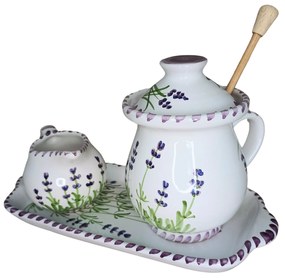 Set ceramică servit ceai/cafea model lavandă