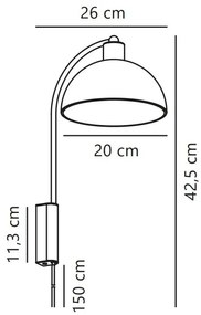 Aplica de perete design minimalist scandinav Ellen 20 Chrome