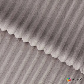 Canapea gri extensibilă cu tapițerie din catifea reiată 256 cm Cotonn – ELTAP