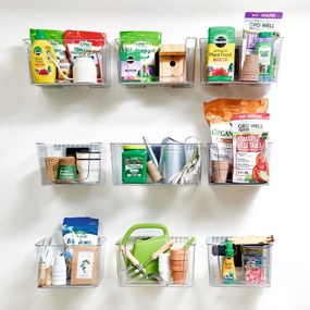 Coș frontal deschis și suport din plastic reciclat iD Wallspace - iDesign