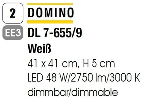 Plafoniera LED dimabila design modern Domino 41x41cm