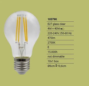 Bec LED E27 AGL 4W 450lm 2700K
