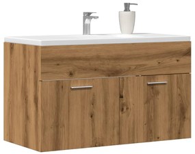 856216 vidaXL Dulap chiuvetă baie, stejar artizanal 90x38,5x46 cm lemn