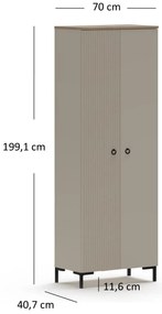 Dulap de haine Demandaron 3 (taupe + stejar silverjack). 1116805