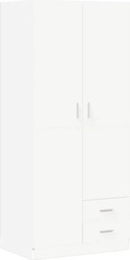 vidaXL Șifonier, alb, 80x52x180 cm, lemn prelucrat