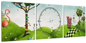 Tablou - Peisaj minunat (cu ceas) (90x30 cm)