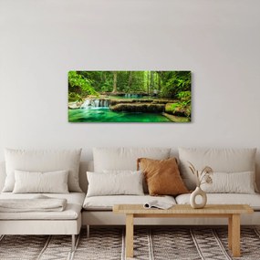 Tablou - Cascada verde (120x50 cm)