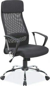 Scaun de birou Q-345, negru, stofa mesh/metal/plastic, 62x49x118/128 c