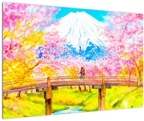 Tablou - Cuplu pictat, acuarelă (90x60 cm)