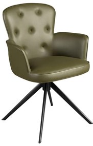 Scaun pivotant design LUX, Piele sintetica, Dark green