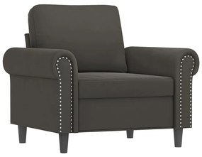349138 vidaXL Fotoliu canapea, gri închis, 60 cm, catifea