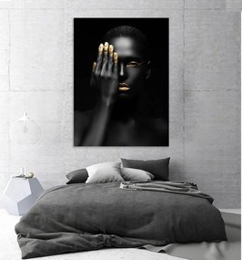 Tablou canvas BW Girl Gold 120x80 cm