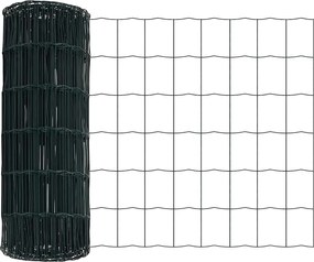 vidaXL Gard Euro Verde 0,8 x 25 m Fier acoperit cu PVC