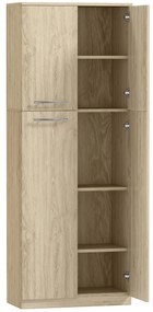 HOMCOM Mobilier de Depozitare cu 2 Dulapuri și Rafturi Reglabile din Lemn Stejar | Aosom Romania