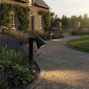 Stâlp modern pentru exterior negru 30 cm IP44 reglabil - Ciara