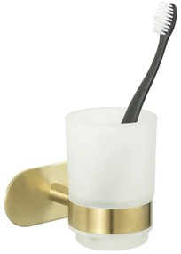 Pahar din sticlă mată pentru periuțe de dinți Orea Gold - Wenko