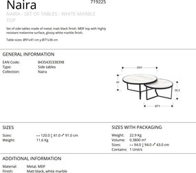 Set de 2 Masute de cafea design modern Naira