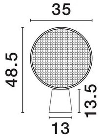Veioza/Lampa de masa decorativa ratan natural, TIERRA D 35cm