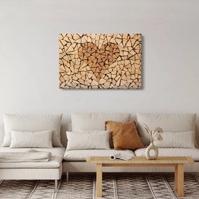 Tablou - Inima din lemn (90x60 cm)
