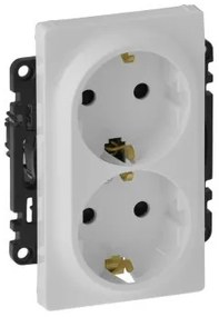 Priza dubla cu impamantare, 16A, IP20, alb, Legrand Valena Life