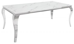 Masa dining eleganta Modern Barock 200cm, argintiu/ aspect de marmura