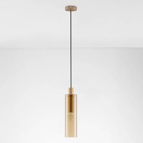 Pendul metal auriu, sticla chihlimbar ZOELLA