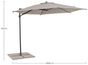 Umbrelă de soare cu brat, antracit, 330 cm, Rica, Yes