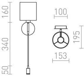 Lampă LED de perete RED-Design Rendl-R10580 VERSA 1xE27/42W/230V + LED/3W