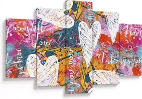 Tablou - Inima pe un fundal abstract (150x105 cm)