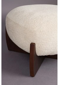 Taburet bej cu tapițerie din țesătură bouclé Emilius – Dutchbone