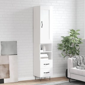 vidaXL Dulap înalt, alb extralucios, 34,5x34x180 cm, lemn prelucrat