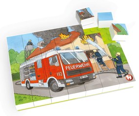 Puzzle Masina de pompieri Hubelino (35 piese)