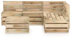3068075 vidaXL Set mobilier grădină, 6 piese, lemn de pin verde tratat