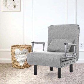 Fotoliu pat 2 in 1-gri deschis