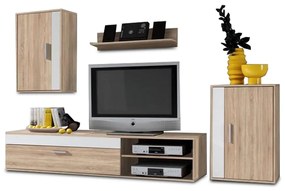 Mobilier de perete de living, alb/arinsonoma, ASOLE NEW