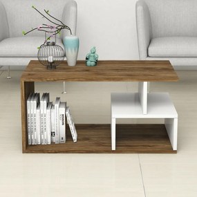 Măsuță de cafea Arte White and Dark Walnut
