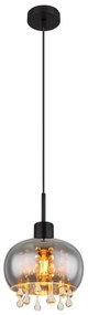 Pendul design modern Corry negru, fumuriu 21cm