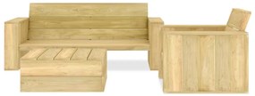3053196 vidaXL Set mobilier de grădină, 3 piese, lemn de pin tratat