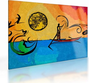 Tablou pe sticlă cu pictură străveche (70x50 cm)