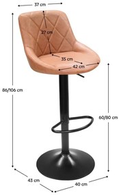 Scaun tip bar Teken (maro + negru) . 1116525
