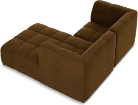 Colțar galben muștar cu tapițerie din catifea (cu colț pe partea dreaptă/cu șezlong) Aloha – Makamii