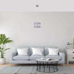 Lustră pe cablu HELEN 1xE27/15W/230V d. 20 cm gri/argintie