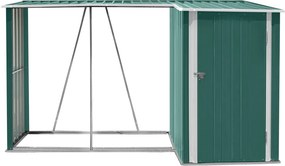 şopron din lemn cu şopron, 270x104x159 cm, verde închis, ARPOL TYP 2